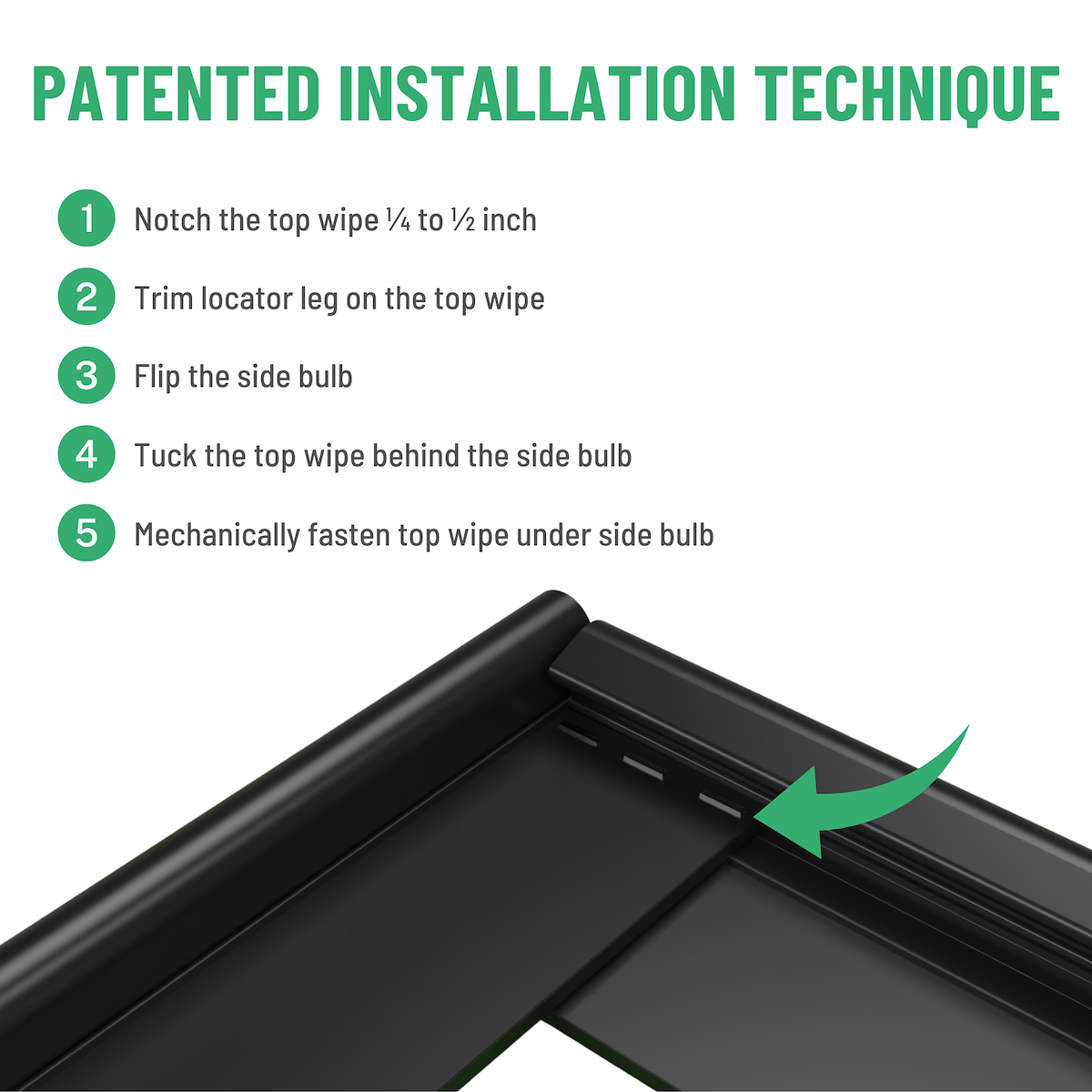 JAEGER - UNITEK Slide Out Seal, 35 ft Length, 0.91 in Bulb Height, Black - 1000028470
