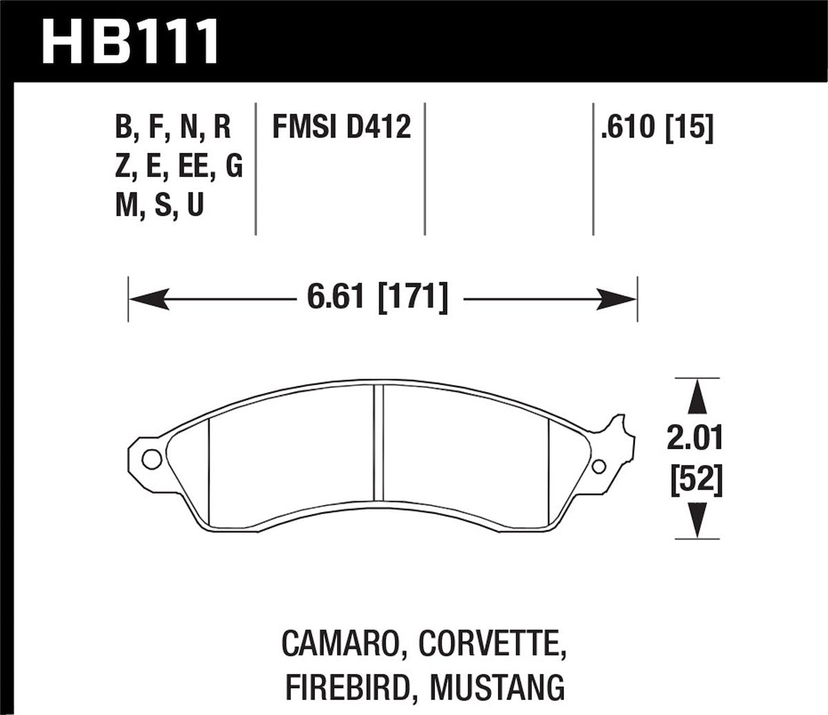 Hawk Performance Disc Brake Pads HB111N.610 product image 2