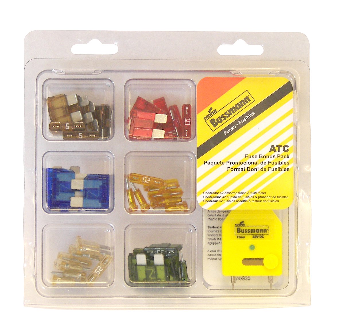 Bussmann Fuse Assortment, Pack of 42 - NO.44