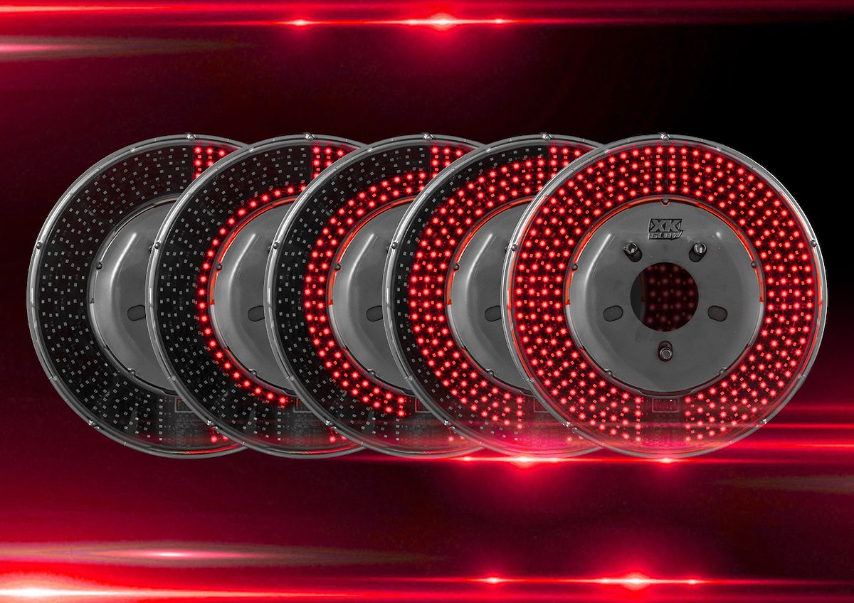 XK Glow Spare Tire Brake Light, Red/White Bulbs, LED, 4 Pin Trailer Plug Or Hard Wire Into Tail Lights - XK041019