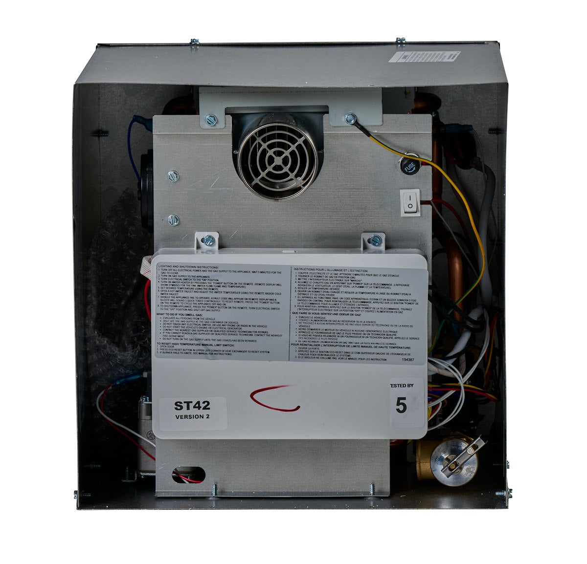 Suburban Mfg Water Heater, Model ST-42, 42,000 BTU, 12-1/2 in Height x 12-3/4 in Width x 13 in Depth - 5481A