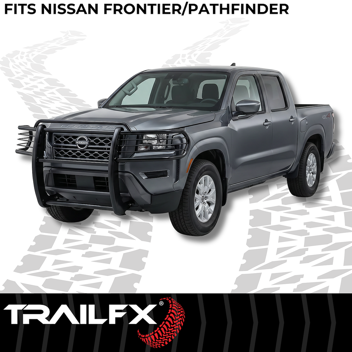 TrailFX Grille Guard, 1-Piece, Gloss Black, Steel - 81301