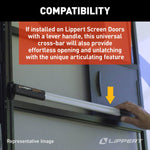 Lippert Screen Door Push Bar, Adjustable From 26 in To 30 in Width Doors, Black/Silver - 2021000090