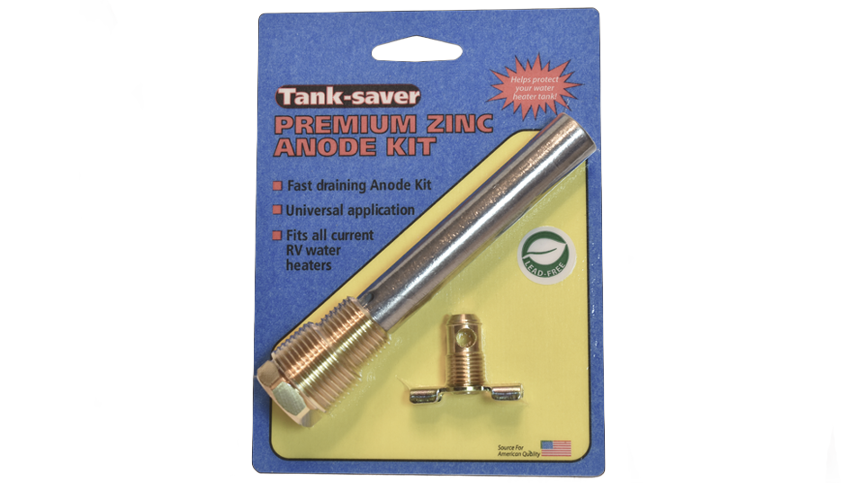Western Leisure Products Inc Water Heater Anode Rod, 1/2 in-14 NPT, Zinc Body/Brass Fittings - TSA-200