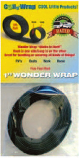 AP Products Hook And Loop Tape, 5 ft Length x 1 in Width, Black - 006-205