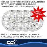 Coast2Coast Wheel Skin, 20 in, 5 Spokes, Chrome, Set Of 4 - IMP454X