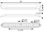 Optronics Awning Light, LED Awning Strip Light, 18 in Length, White - ILL71CBAWN