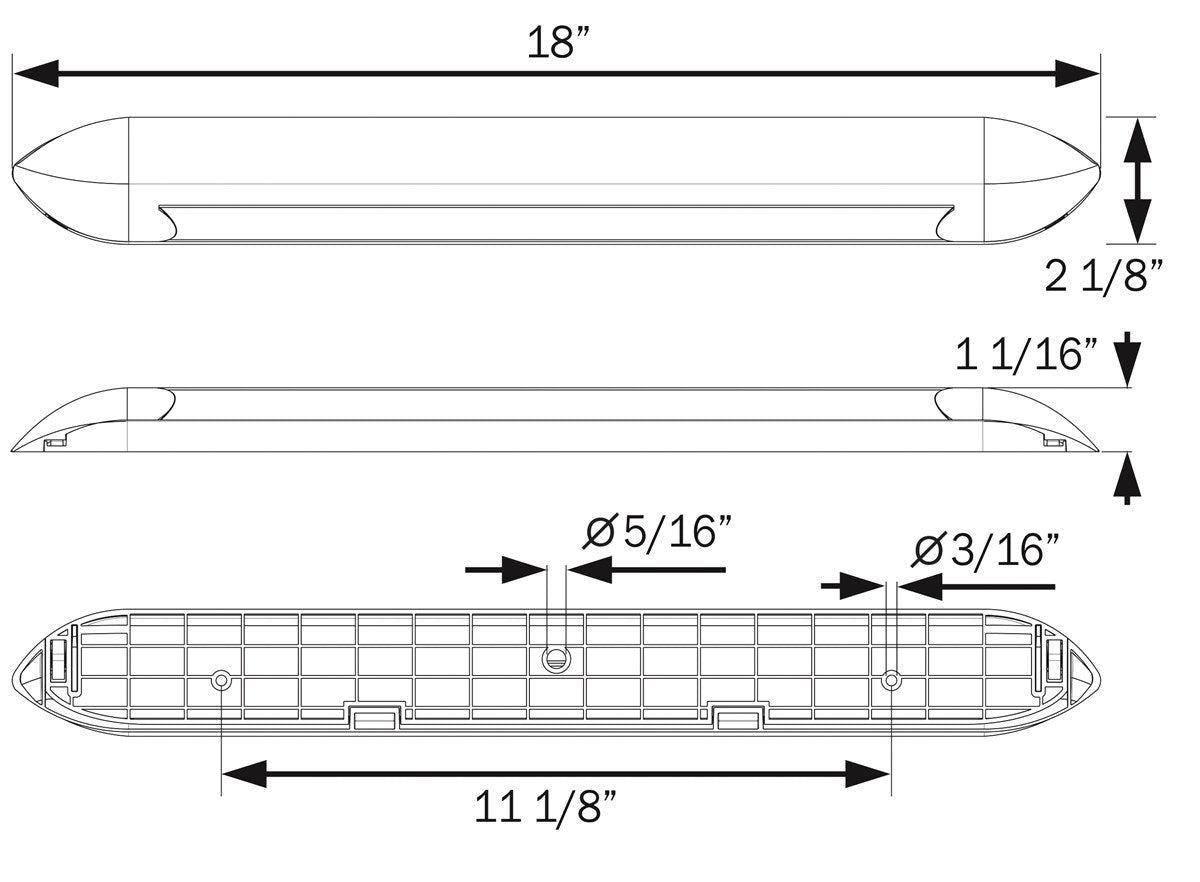 Optronics Awning Light, LED Awning Strip Light, 18 in Length, White - ILL71CBAWN