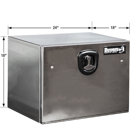 Buyers Products Tool Box, 1 Recessed Drop Door, Stainless Steel, 24 in Length x 18 in Width x 18 in Height - 1702650