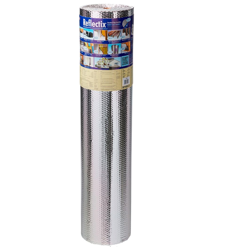 Reflectix Multi Purpose Insulation, 48 in Width x 25 ft Length Roll, Cover 100 Square ft Area, 5/16 in Thick - BP48025