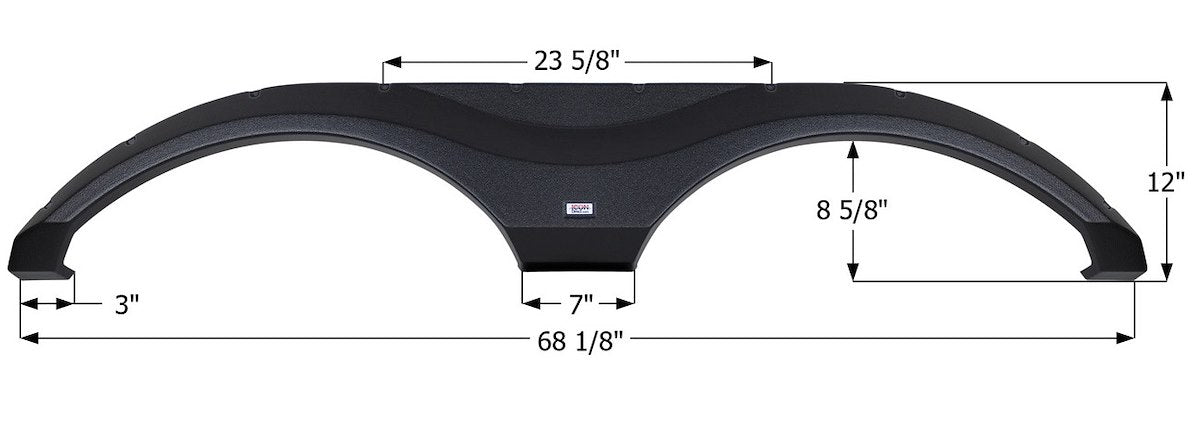 Icon Fender Skirt, 68-1/8 in Length x 12 in Height, Black - 15158
