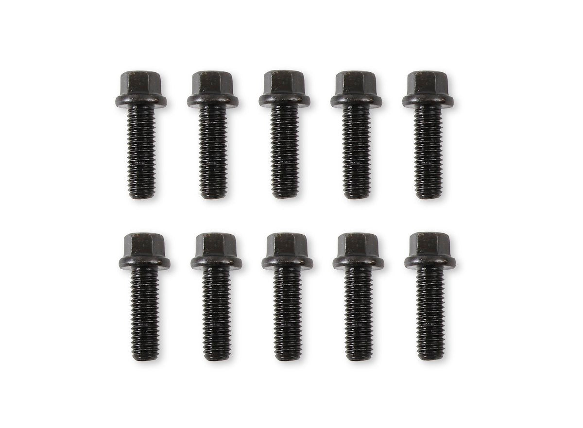 Mr. Gasket Exhaust Header Bolt, 8 Millimeter X 1.25 Thread Size, 25 Millimeter Length, Black Oxide, Set Of 12 - 918G