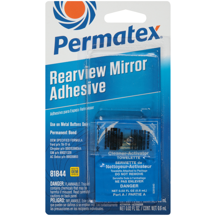 Permatex Interior Rear View Mirror Adhesive, 0.02 oz Adhesive Packet - 81844
