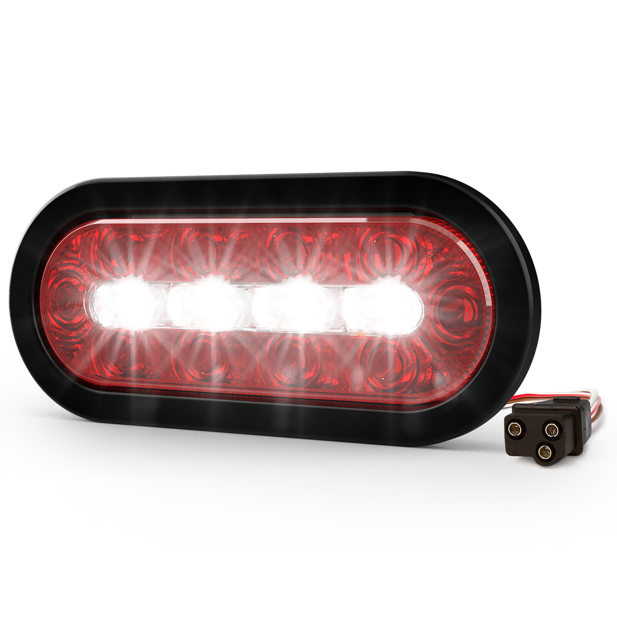 Ecco Electronic Warning Light, ED Series, 7.5 in Oval, Directional Amber/White LED - ED3060AW