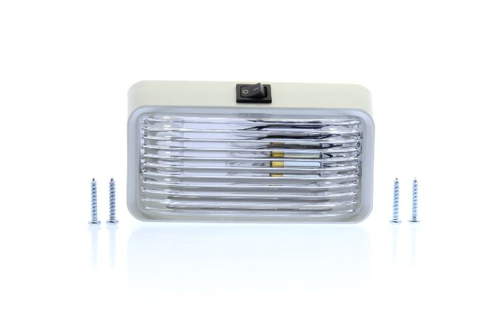 Optronics Porch Light, 12 V, 1.4 amp, 6 in Width x 3-1/2 in Height x 2-1/4 in Depth Rectangular - RVPL3CFS