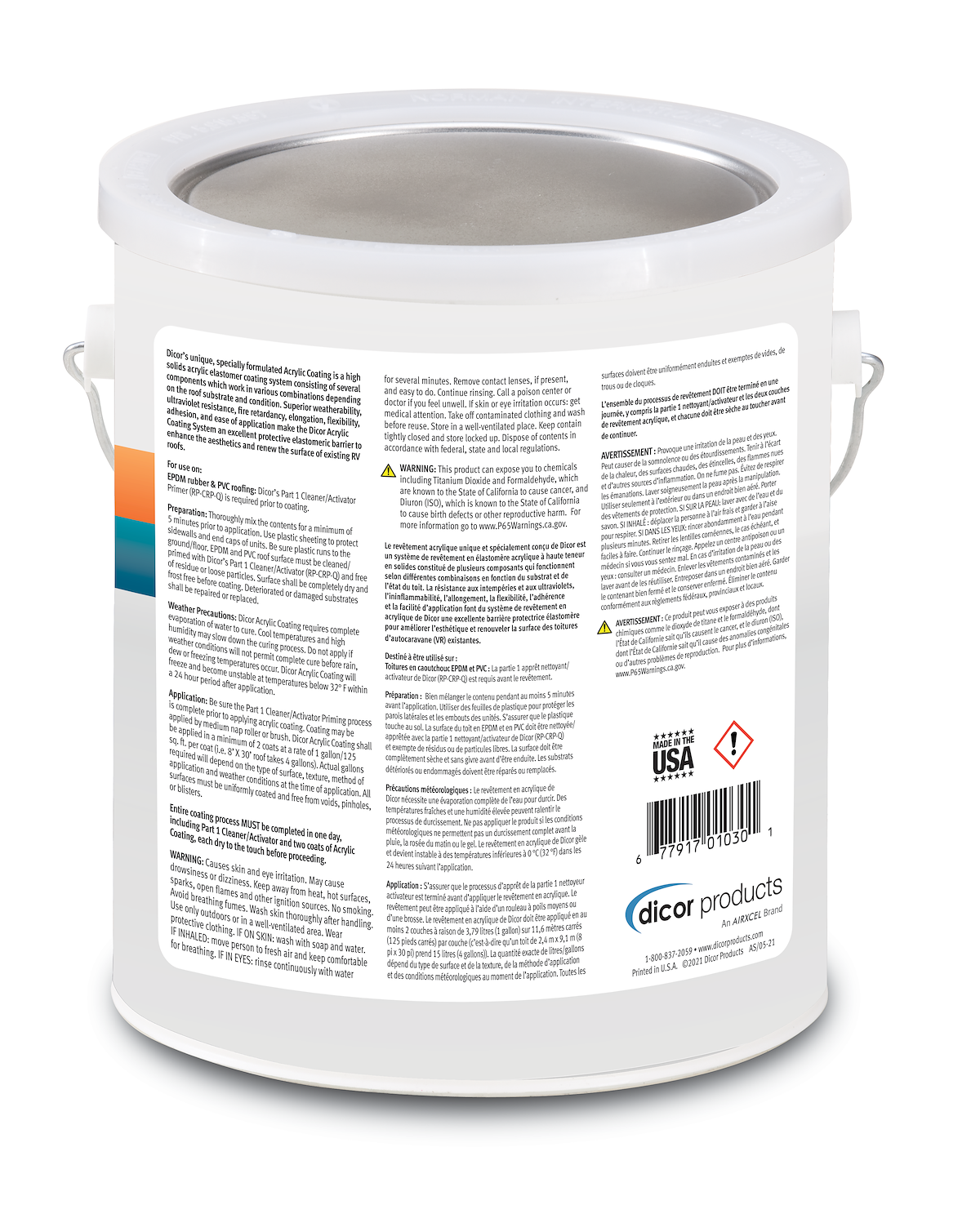 Dicor Corp. Roof Coating, Covers Up To 125 Square ft - RP-CRCT-1