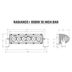 Rigid Industries Light Bar, LED Bulb, 10 in Length, 6 Clear Bulb - 210053
