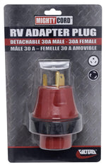 Valterra Power Cord Adapter, 30 amp Male To 30 Female, 30 amp - A10-3030DAVP