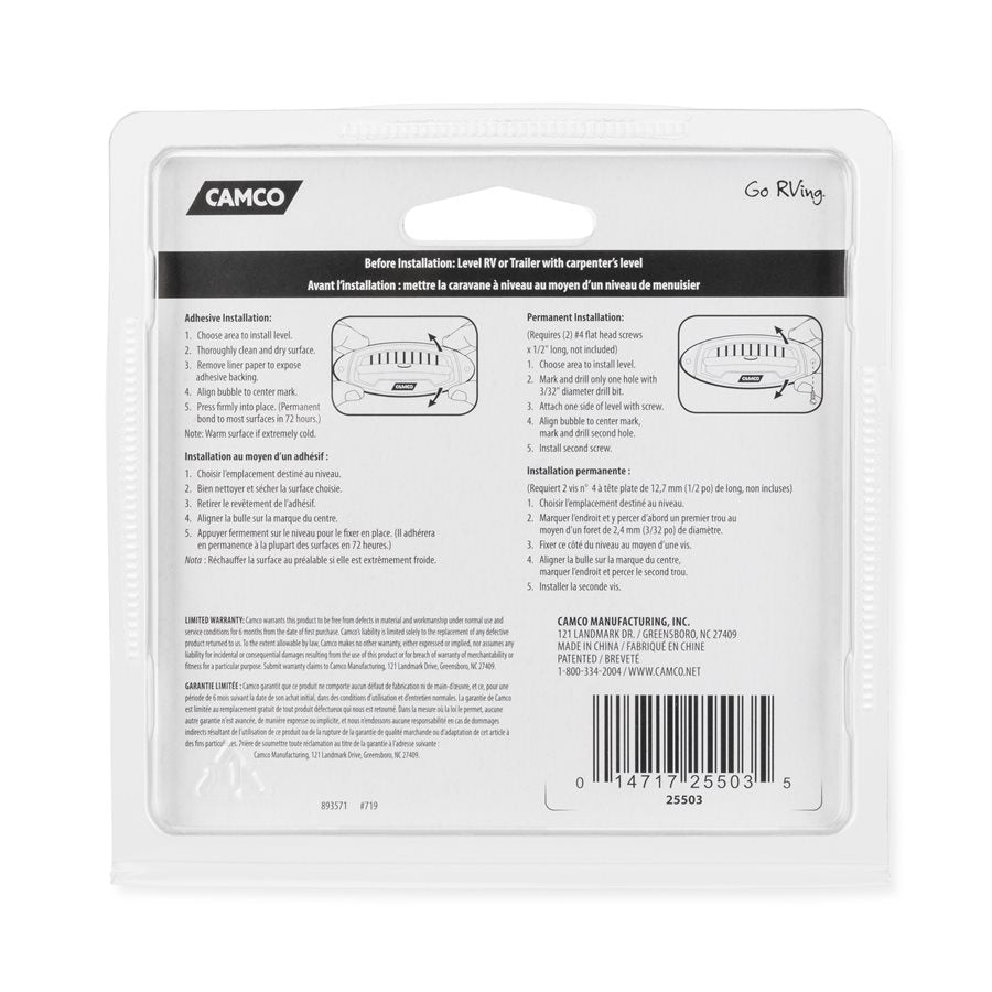 Camco RV Level, Set Of 2 - 25503