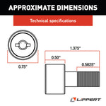 Lippert Slide Out Bearing, 3/8 - 24 Thread Size x 1-3/8 Length - 118353
