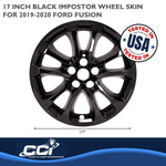 Coast2Coast Wheel Skin, 17 in, 5 Double Spokes, Gloss Black, Set Of 4 - IMP471BLK