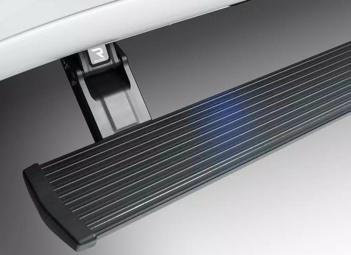 AMP Research Running Board, Textured Powder Coated, Black, Die Cast Aluminum - 76365-01A