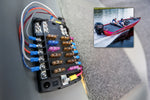 Blue Sea Fuse Block, 32 V DC, 100 amp Per Block/30 amp Per Circuit, With 12 Circuits/Negative Bus/Protective Cover - 5026-BSS