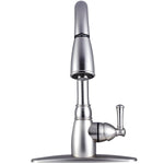 Dura Faucet Faucet, 15 in Pull Down Spout, 1 Hole/3 Hole Application, 1/2 in NPS Riser Connection - DF-PK160-SN