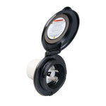 Marinco Power Inlet Port, 30 amp Power, 125 V AC, Black - 304EL-BRV.BLK