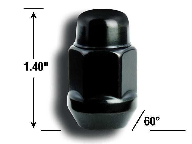 Gorilla Lug Nut, 1/2-20, 3/4 in Hex, Black Chrome, Pack Of 4 - 41187BCB