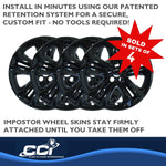 Coast2Coast Wheel Skin, 18 in, 5 Double Spokes, Gloss Black, Set Of 4 - IMP492BLK