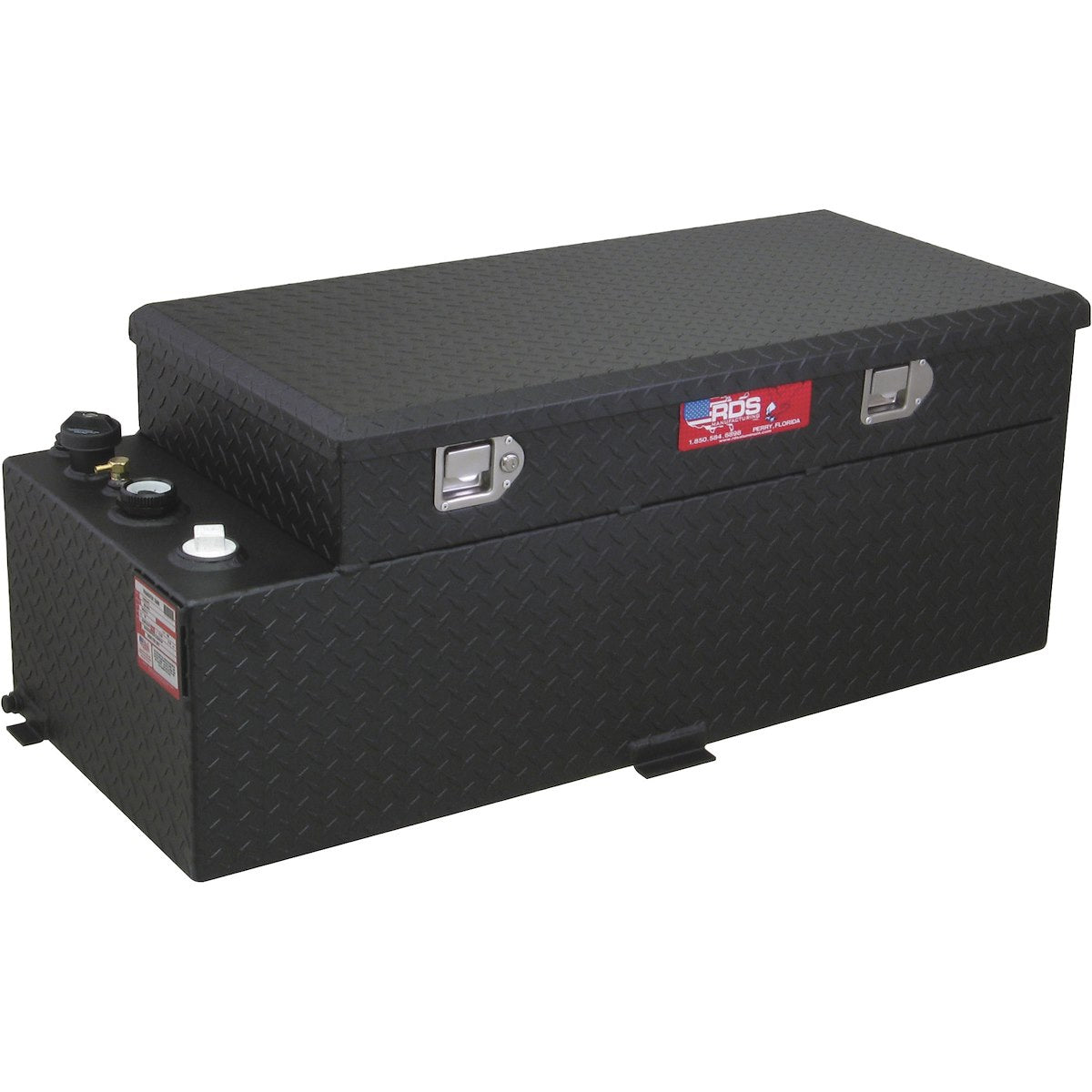 RDS Tanks Liquid Transfer Tank, 20 in Length x 41 in Width x 6-1/4 in Height Tool Box, 50 gal Capacity, Black - 74026PC