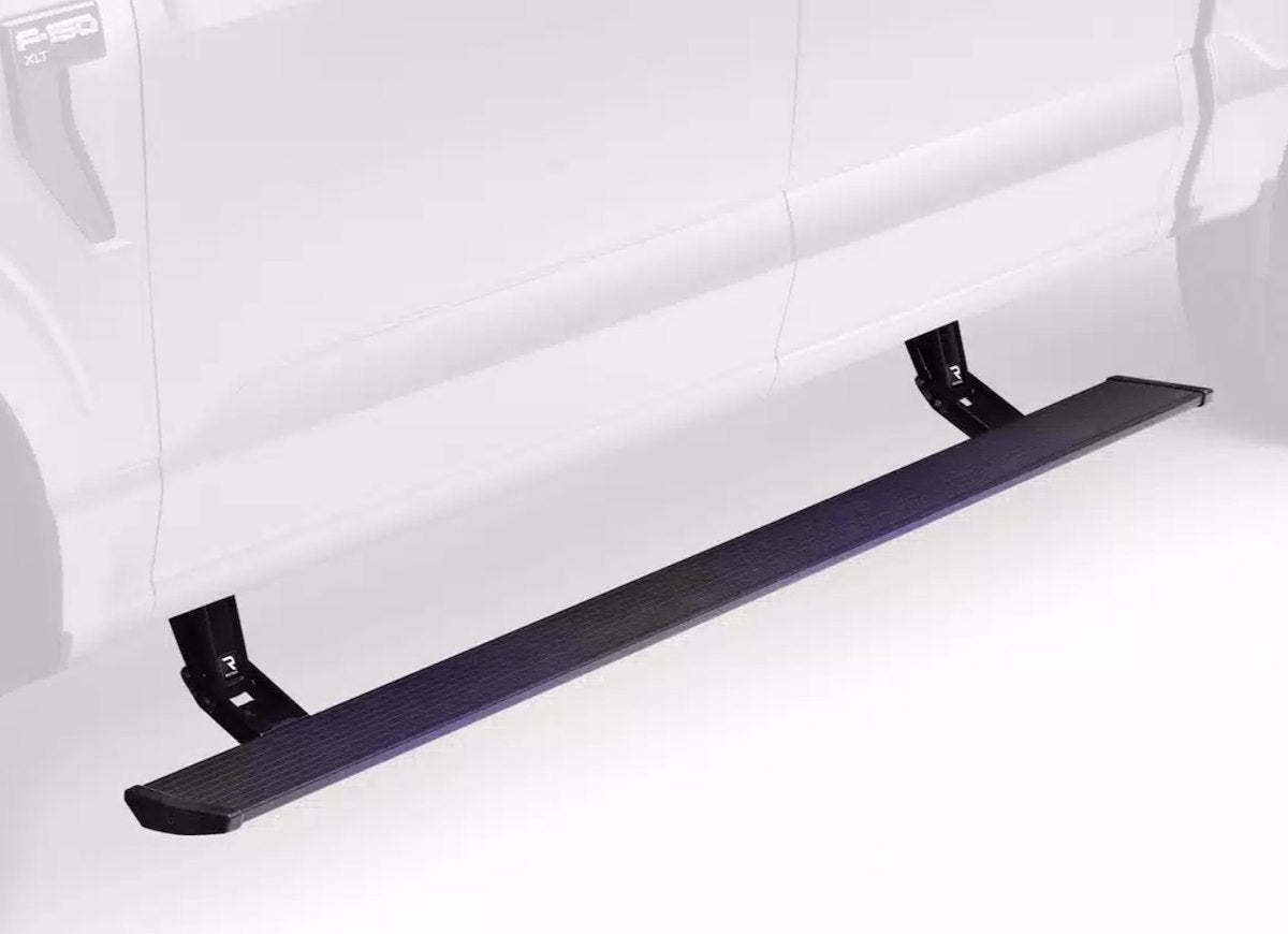 AMP Research Running Board, Textured Powder Coated, Black, Die Cast Aluminum - 76365-01A
