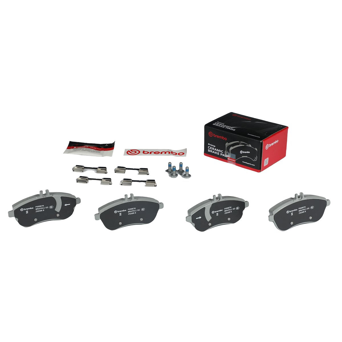 Brembo Brake Pad, FMSI Number D1340-8451, Ceramic, Set Of 4 - P50067N