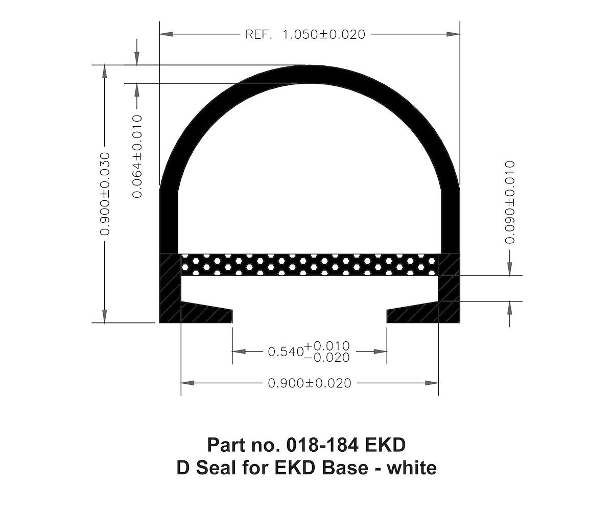 AP Products Slide Out Seal, 1 in Width x 15/16 in Height x 35 ft Length, White - 018-184-EKD