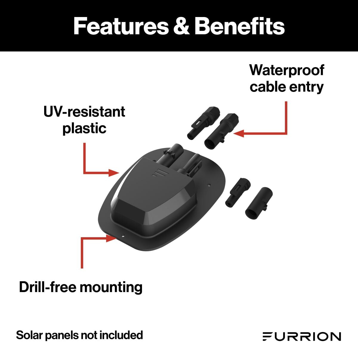 Furrion Solar Panel Connector, 15 amp Current Maximum - FSEB30JWO-BL