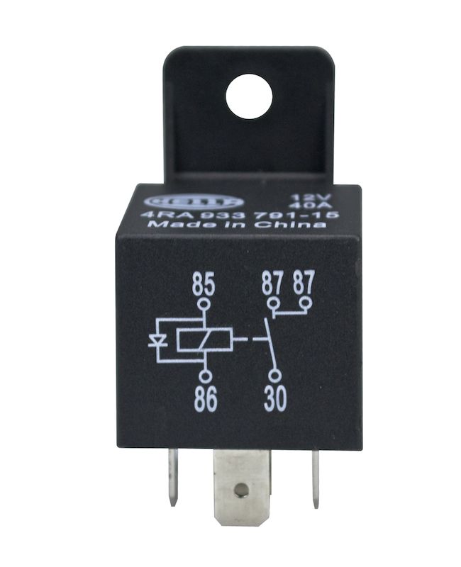 HELLA Multi Purpose Relay, 30 amp Continuous, 12 V, 4 Blade Terminal - 965400071