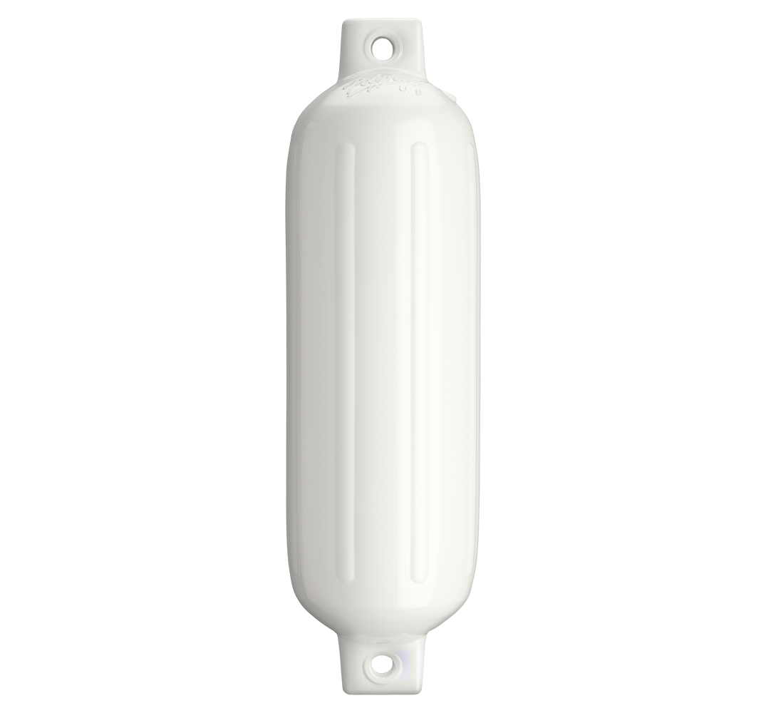 Polyform Boat Fender, G-Series, G-4 White, 6-1/2 in Diameter x 22 in Length For 20 ft To 25 ft Boat - 63-267-743