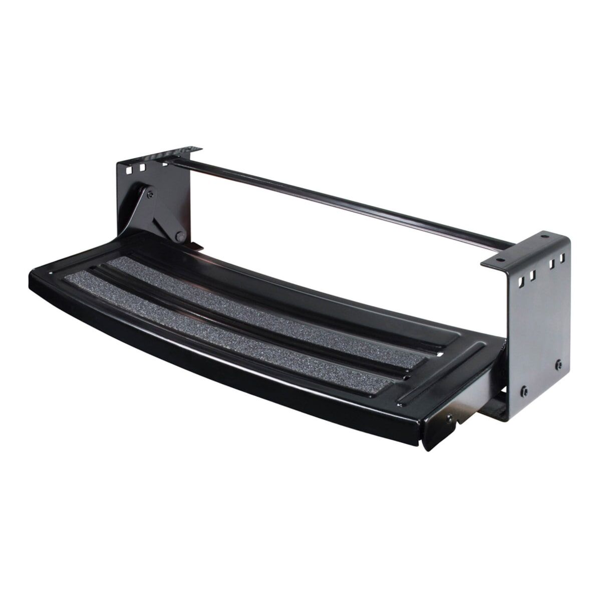 Lippert Entry Step, 24 in Width x 7 in Depth, Powder Coated Black Heavy Gauge Steel - 432678