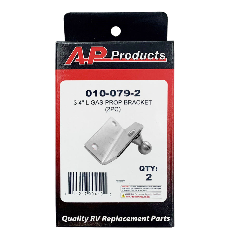 AP Products Multi Purpose Lift Support Bracket, 10 Millimeter Ball Stud, 3/4 in Length, 2 Holes, Set Of 2 - 010-079-2