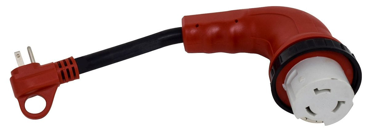 Valterra Power Cord Adapter, 15 amp Male To 50 amp Female, 15 amp, 90 degree Female Locking Connectors - A10-1550D90
