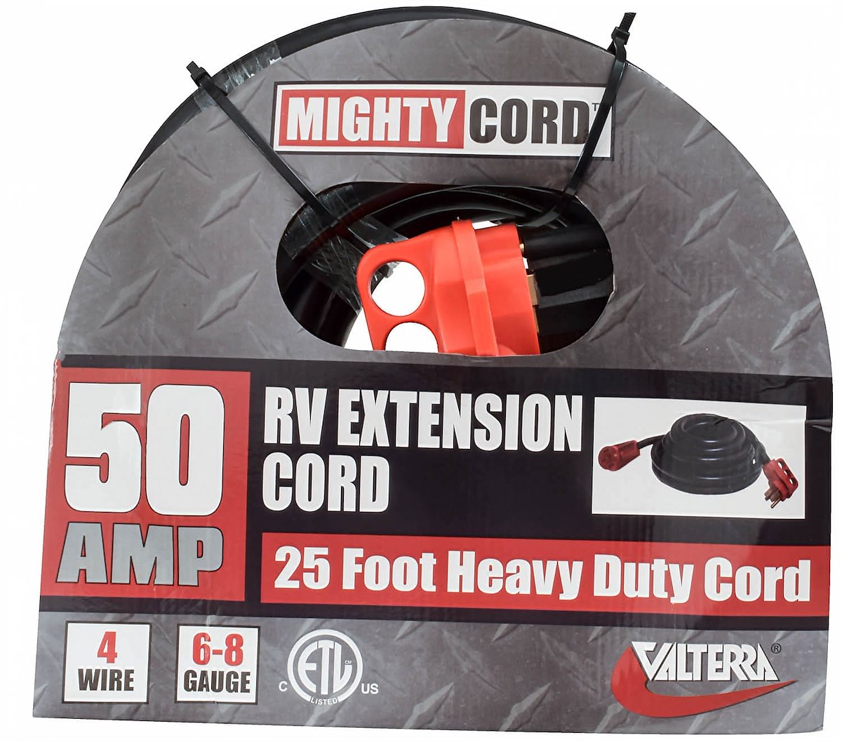 Valterra Power Cord, 50 amp, 25 ft Length, Male 4-Prong Plug And Female 4-Prong Plug - A10-5025EH