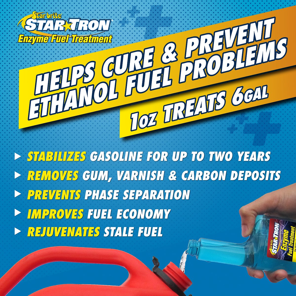 Star Brite Fuel Additive, Treats Up To 96 gal, 16 oz Bottle - 14316