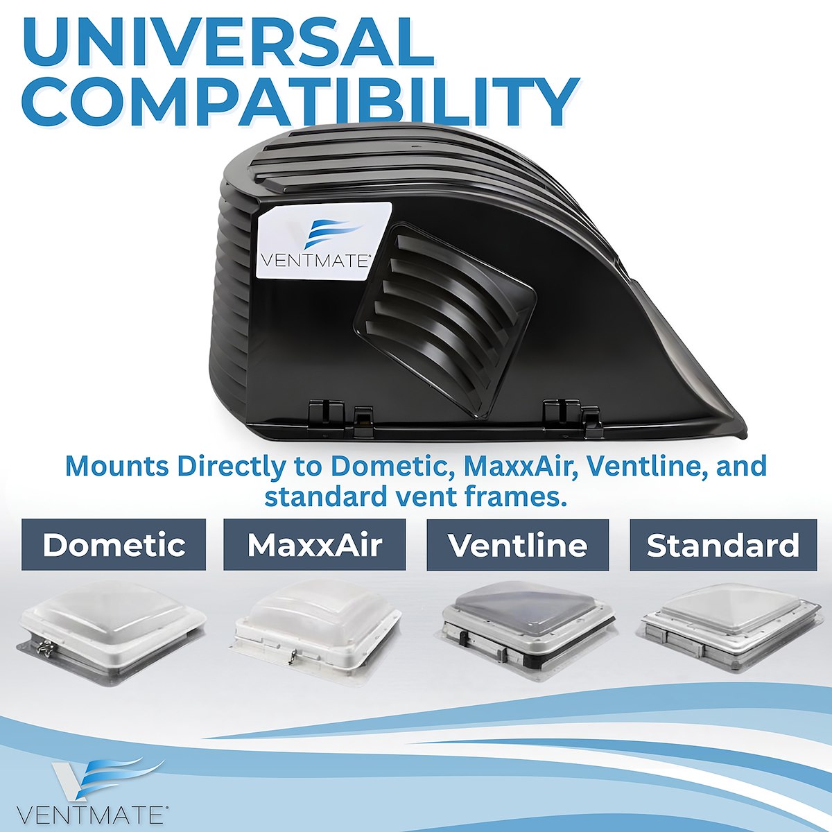 Ventmate Roof Vent Cover, MAKO Series, For 14 in x 14 in MAKO Series Vents, Black - 67316