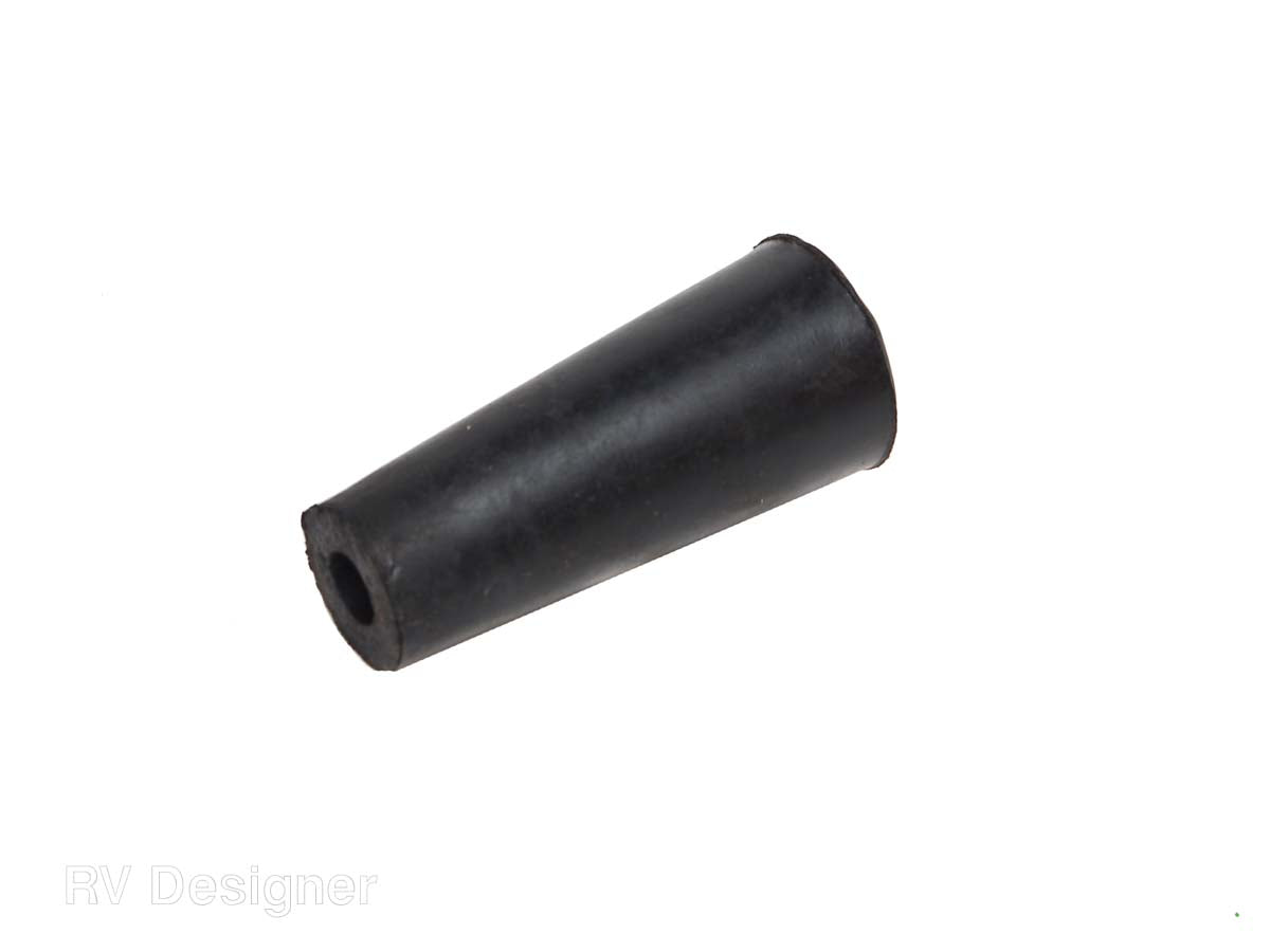 RV Designer Door Stop Bumper, Black, 1 in Diameter x 2-1/4 in Length - E227