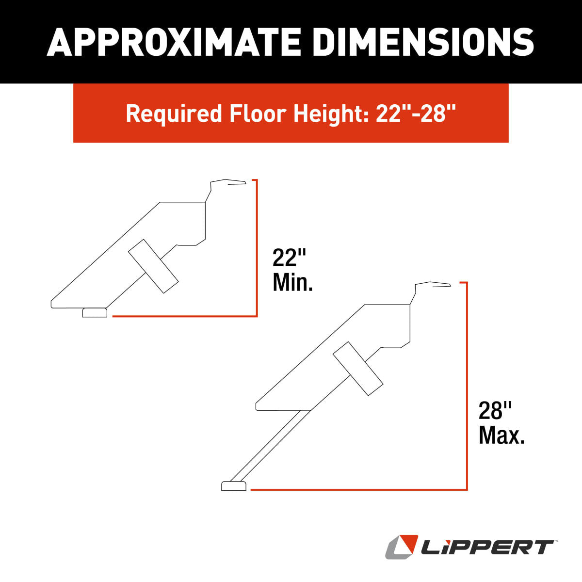 Lippert Entry Step, SolidStep  3.0, 2 Manual Fold-Up Steps, With 8 in Rise - 733932