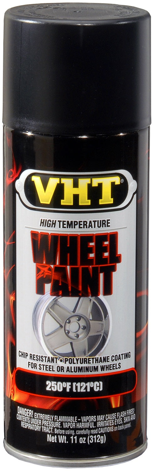 VHT/ Duplicolor Wheel Paint, Satin Black, Heat Resistant To 250 Degrees Fahrenheit, 11 oz Aerosol Can - SP183