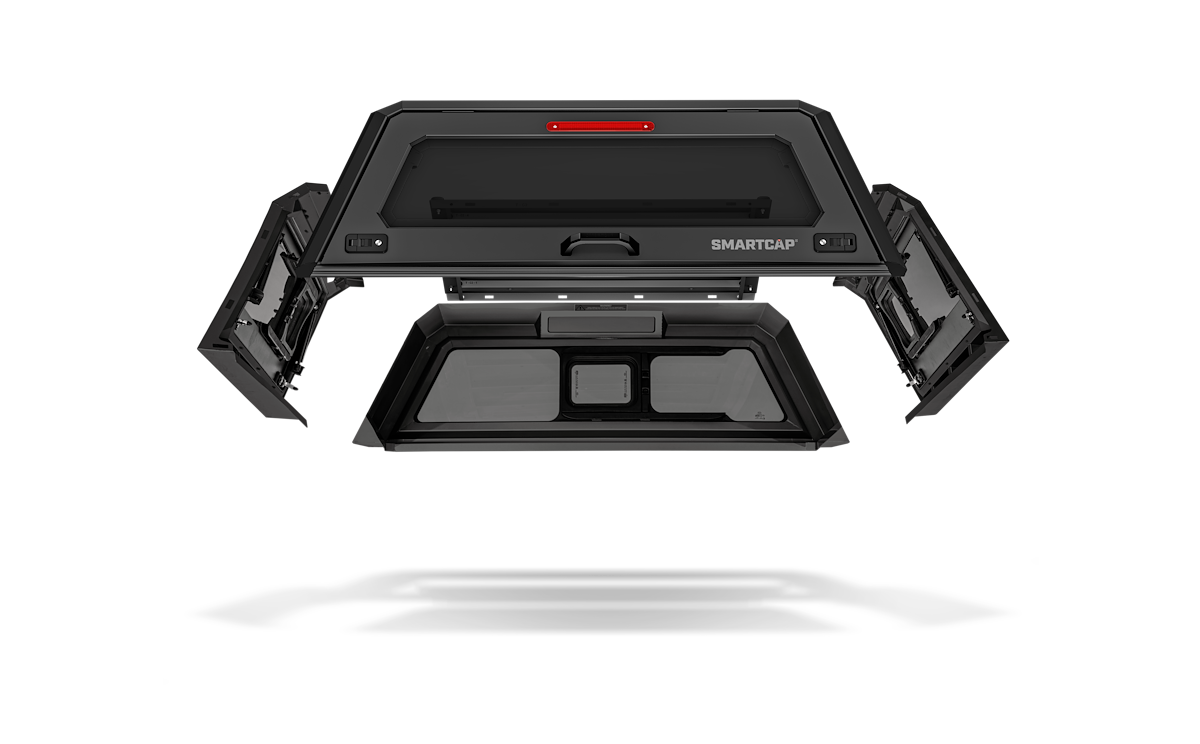 SmartCap Truck Cap, Holds Up To 330 lb When Moving And 770 lb When Parked, Matte Black, Stainless Steel - EV0108-MB