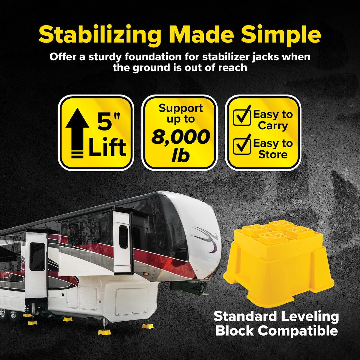 Camco Leveling Block, 8000 lb Capacity, Set Of 2 - 44539