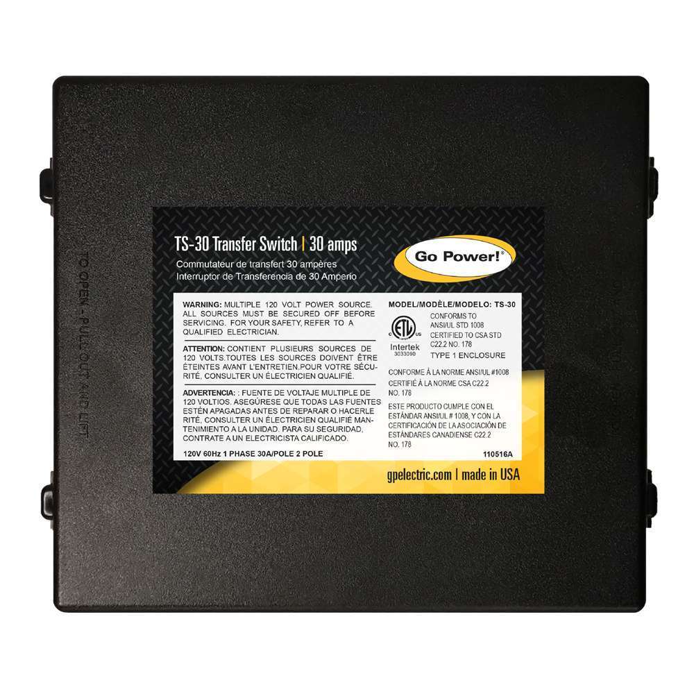 Go Power Power Transfer Switch, 120 V AC, 30 amp - TS-30